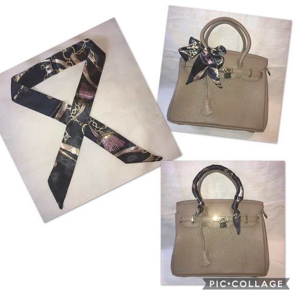 -Twilly Silk Handbag Headband Neck Tie Scarf - Picture 3 of 9